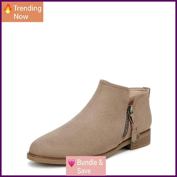 Women's Wide Ankle Booties with Zipper 1-Inch Heel Size 8.5